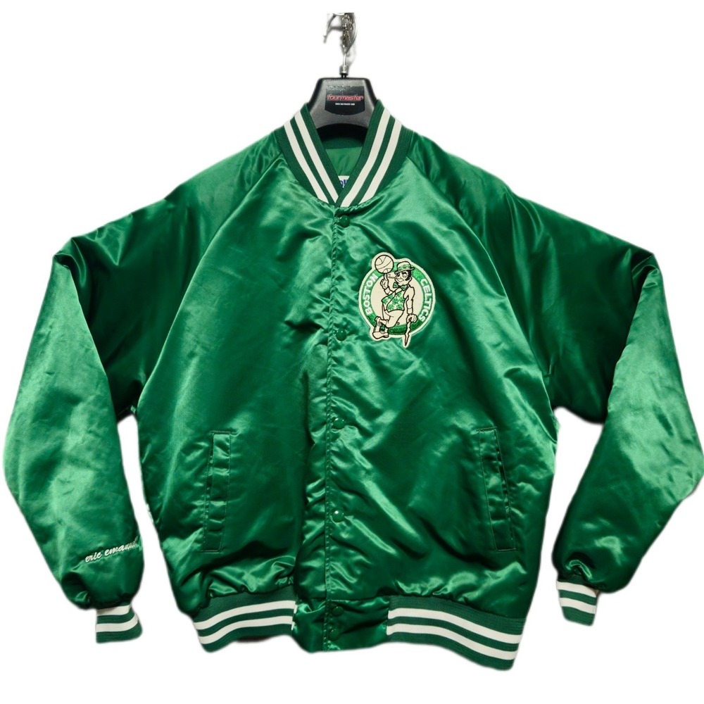 CHALK LINE Vintage Boston Celtics Satin Bomber Jacket Mens XL Custom Snakeskin